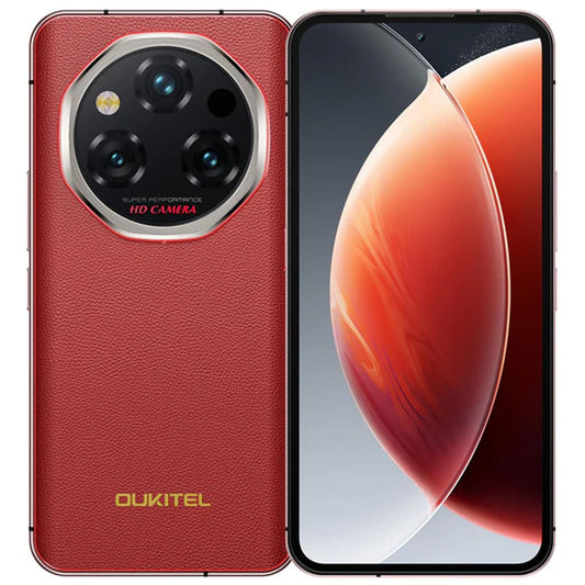 Oukitel WP210 5G robustes Smartphone mit 6,7-Zoll-FHD+-Display, 8.800-mAh-Großakku, 108-MP-Kamera, Android 15, 12 GB RAM, 512 GB Speicher, NFC in Rot.